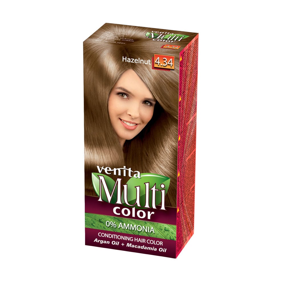 Уцінка! Безаміачна фарба для волосся Venita Multi Color 4.34 Hazelnut, 100 мл